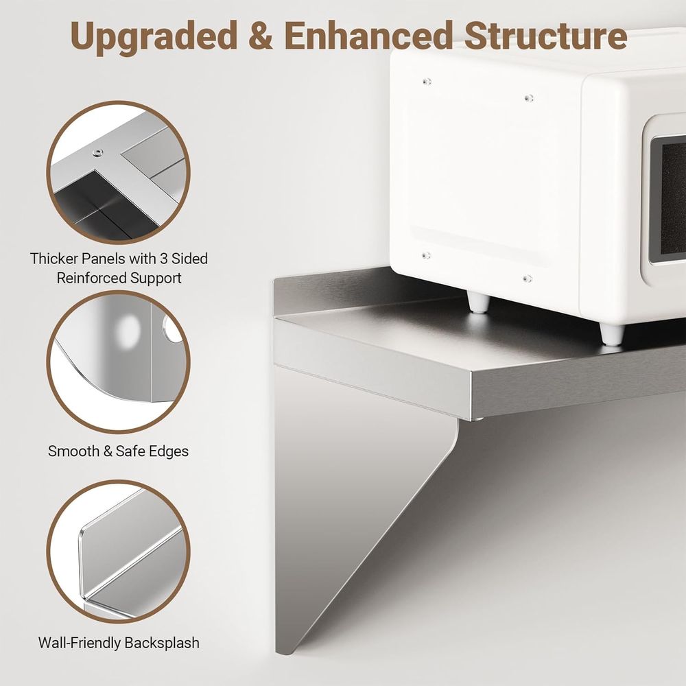 Настенная полка из нержавеющей – обзор и цена Commercial Kitchen Wall Shelves